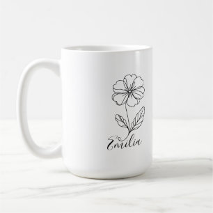 Personalisierter Name Februar Primrose Geburtsdatu Kaffeetasse