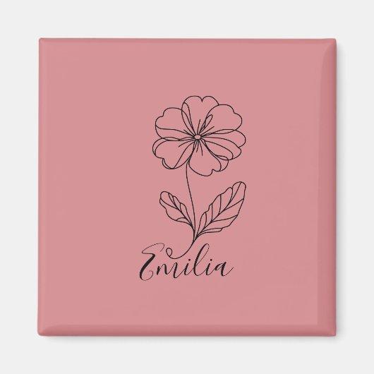Personalisierter Name Februar Primrose Geburtsdatu Magnet (Vorne)