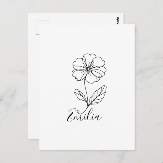 Personalisierter Name Februar Primrose Geburtsdatu Postkarte (Vorne/Hinten)