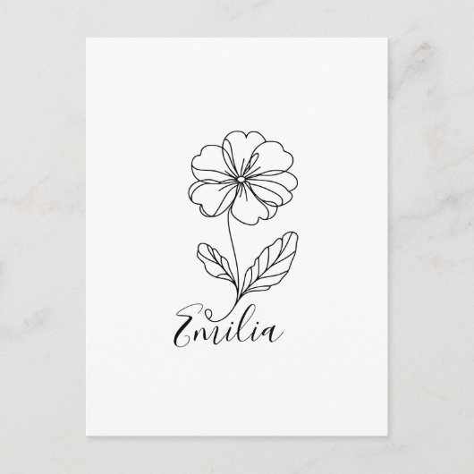 Personalisierter Name Februar Primrose Geburtsdatu Postkarte (Vorderseite)
