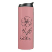 Personalisierter Name Februar Primrose Geburtsdatu Thermosbecher (Nach links gedreht)