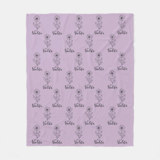 Personalisierter Name Februar violett Geburtstag B Fleecedecke
