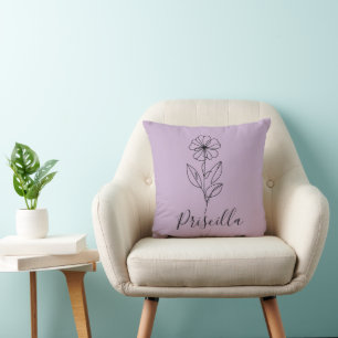 Personalisierter Name Februar violett Geburtstag B Kissen