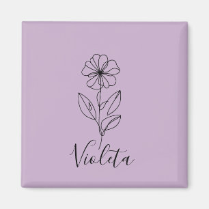 Personalisierter Name Februar violett Geburtstag B Magnet