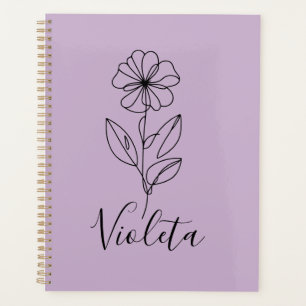 Personalisierter Name Februar violett Geburtstag B Planer
