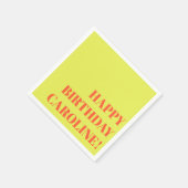 Personalisierter Name Fett Chartreuse Moderner Geb Serviette (Ecke)