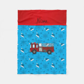 Personalisierter Name Feuerwehrauto blaue Weihnach Fleecedecke (Vorderseite)