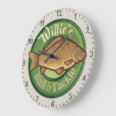 Personalisierter NAME Fisch Köder Angeln Angeln An Große Wanduhr (Winkel)