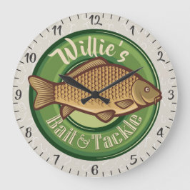 Personalisierter NAME Fisch Köder Angeln Angeln An Große Wanduhr