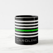 Personalisierter Name: Flag "Thin Green Line"-Glit Zweifarbige Tasse (Mittel)