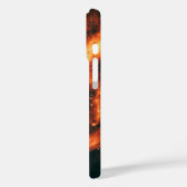 Personalisierter Name. Flammenschädel im Weltraum Case-Mate iPhone Hülle (Rückseite / Links)