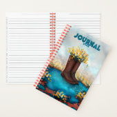 Personalisierter Name: Floral Boot with Humming bi Notizblock (Innen)