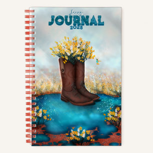 Personalisierter Name: Floral Boot with Humming bi Notizblock