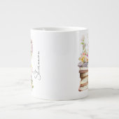 Personalisierter Name Floral Buchliebhaber Jumbo-Tasse (Vorderseite)