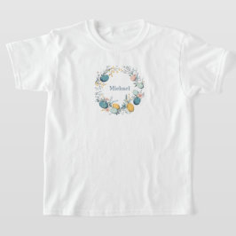 Personalisierter Name Floral Egg Oster T-Shirt