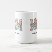 Personalisierter Name Floral Gesegnete Mama Kaffeetasse (Mittel)