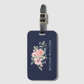 Personalisierter Name Floral Luggy Gepäckanhänger (Vorderseite Vertikal)
