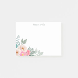 Personalisierter Name Floral Minimalistisch, um Li Post-it Klebezettel