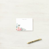 Personalisierter Name Floral Minimalistisch, um Li Post-it Klebezettel (Auf Schreibtisch)