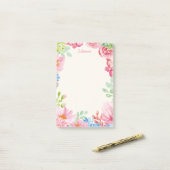 Personalisierter Name Floral Pastell Blume Grenze Post-it Klebezettel (Auf Schreibtisch)