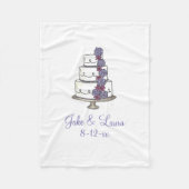 Personalisierter Name Floral Wedding Cake Geschenk Fleecedecke (Vorderseite)
