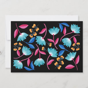 Personalisierter Name Folk Art Blumenmuster Mitteilungskarte