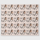 Personalisierter Name Foto Age Ballett Rosa Geschenkpapier (Flach)