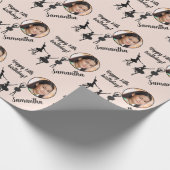 Personalisierter Name Foto Age Ballett Rosa Geschenkpapier (Ecke)