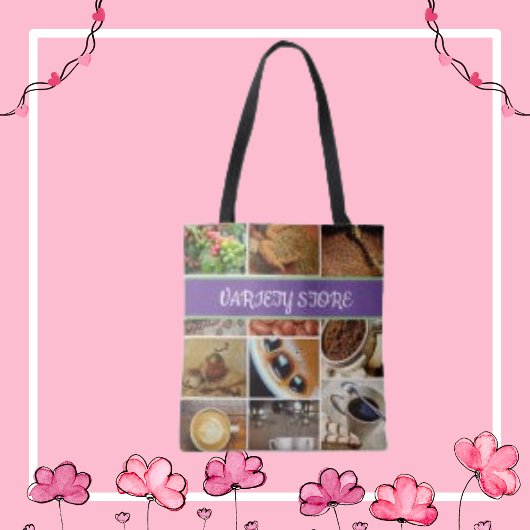 Personalisierter Name Foto Collage Kaffee trinken Tasche