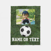 Personalisierter Name Foto Fußball-Grasjunge Fleecedecke (Vorderseite)