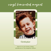 Personalisierter Name Foto mit grünen Streifen Magnet