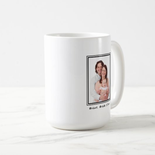 Personalisierter Name Foto Moderner Kaffeetasse (VorderseiteRechts)