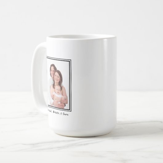 Personalisierter Name Foto Moderner Kaffeetasse (Vorderseite Links)