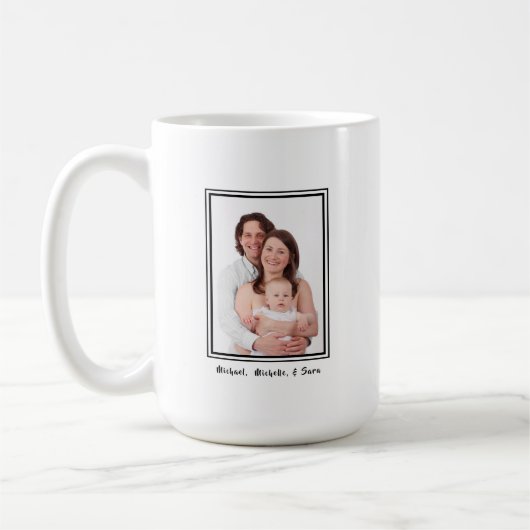 Personalisierter Name Foto Moderner Kaffeetasse (Links)