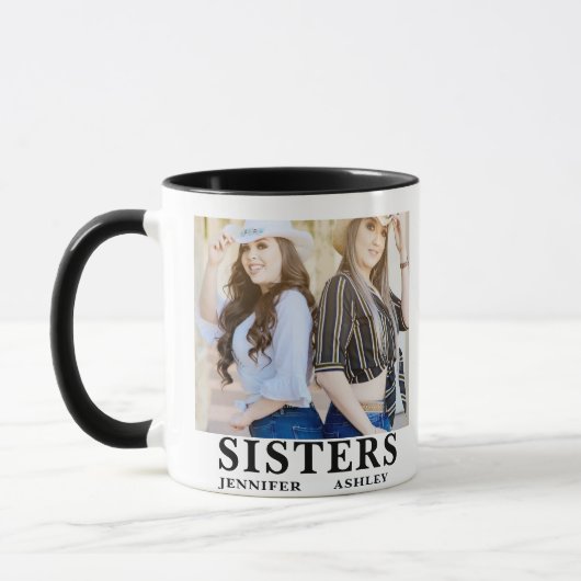 Personalisierter Name Foto Schwester Tasse (Links)