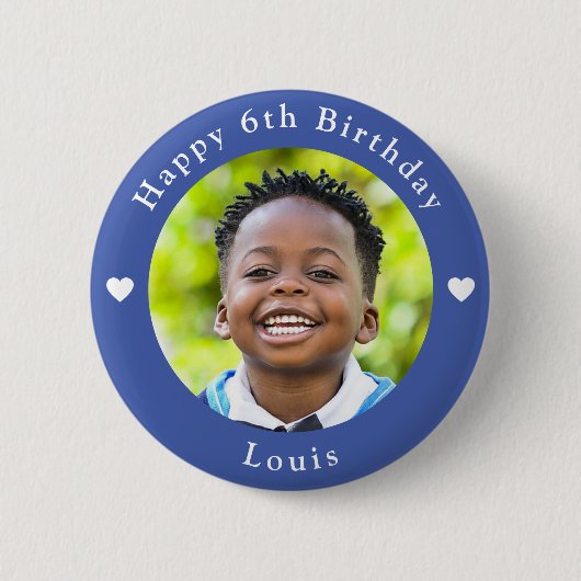Personalisierter Name, Foto und Alter Geburtstag b Button (Vorderseite)
