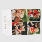 Personalisierter Name FotoCollage Golfhandtuch (Horizontal)