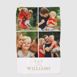 Personalisierter Name FotoCollage Golfhandtuch