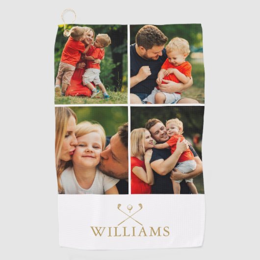 Personalisierter Name FotoCollage Golfhandtuch (Vorderseite)