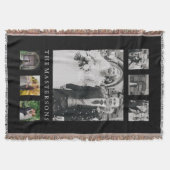 Personalisierter Name FotoCollage in Schwarz Decke (Vorderseite)