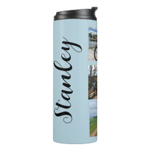 Personalisierter Name Fotovorlage Thermal Tumbler Thermosbecher