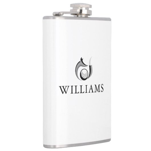 Personalisierter Name Fox und Golf Ball Flachmann (Rechts)