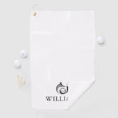 Personalisierter Name Fox und Golf Ball Golfhandtuch (Insitu)