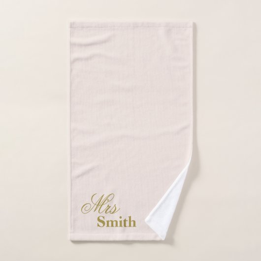 Personalisierter Name Frau Smith Gold Blush Handtuch (Handtuch)