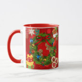 Personalisierter Name Freude Weihnachtskranz Lebku Tasse (Links)