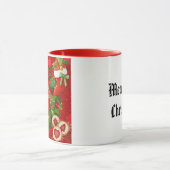 Personalisierter Name Freude Weihnachtskranz Lebku Tasse (Zentrum)