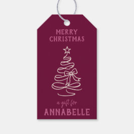 Personalisierter Name Frohe Weihnachten Baum Geschenkanhänger