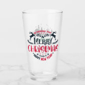 Personalisierter Name Frohe Weihnachten und Neujah Glas (Vorderseite)