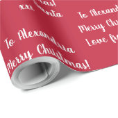 Personalisierter Name Frohe Weihnachten von Santa  Geschenkpapier (Rolleneckpunkt)