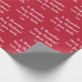 Personalisierter Name Frohe Weihnachten von Santa  Geschenkpapier